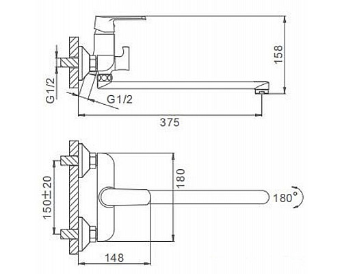 Заказать Смеситель для ванны Frap H31 F2231 универсальный Белый Хром в магазине сантехники Santeh-Crystal.ru