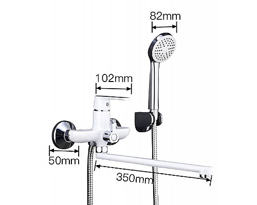 Заказать Смеситель для ванны Frap H31 F2231 универсальный Белый Хром в магазине сантехники Santeh-Crystal.ru