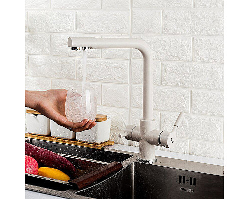 Заказать Смеситель для кухни Frap H52 F4352-24 Молочный в магазине сантехники Santeh-Crystal.ru