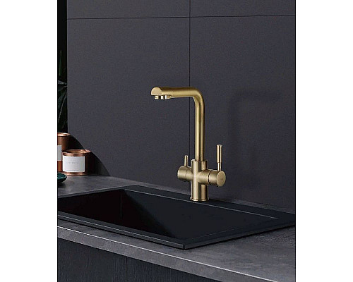 Santeh-Crystal.ru: Смеситель для кухни Frap H52 F4352-3 Сатин золотой Купить Смеситель для кухни Frap H52 F4352-3 Сатин золотой в магазине сантехники Santeh-Crystal.ru