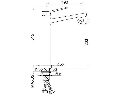 Купить Смеситель для раковины Frap H62-9 F1062-29 Оружейная сталь в магазине сантехники Santeh-Crystal.ru