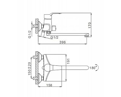 Заказать Смеситель для ванны Frap H63 F2263 универсальный Хром в магазине сантехники Santeh-Crystal.ru
