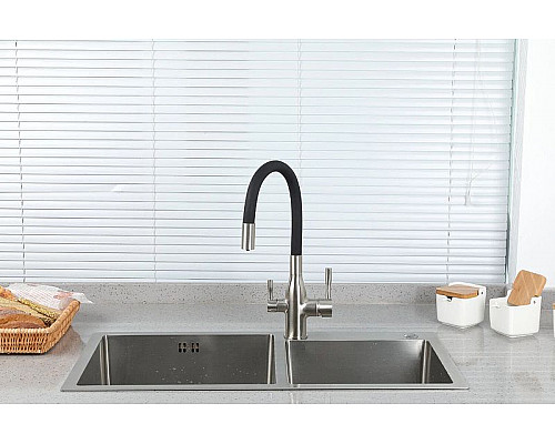 Заказать Смеситель для кухни Frap H69 F4396-5 Сатин Черный в магазине сантехники Santeh-Crystal.ru