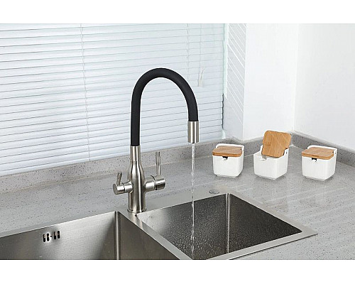 Заказать Смеситель для кухни Frap H69 F4396-5 Сатин Черный в магазине сантехники Santeh-Crystal.ru