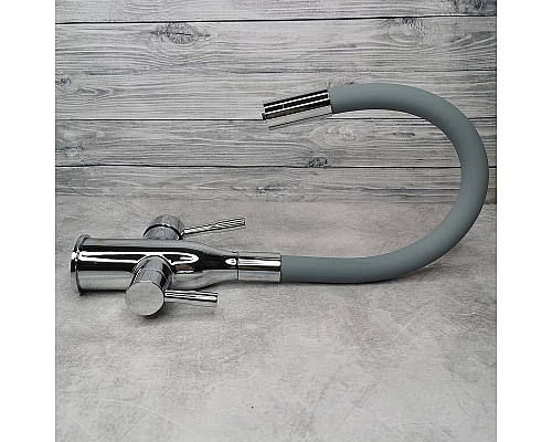 Заказать Смеситель для кухни Frap H96 F4396 Хром Серый в магазине сантехники Santeh-Crystal.ru