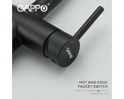 Купить Смеситель для кухни Gappo G4398-36 Черный матовый в магазине сантехники Santeh-Crystal.ru