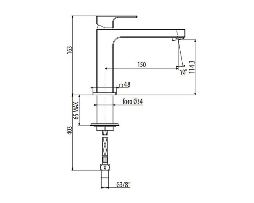 Приобрести Смеситель для раковины Gattoni Kubik 2581/25C0 Хром в магазине сантехники Santeh-Crystal.ru