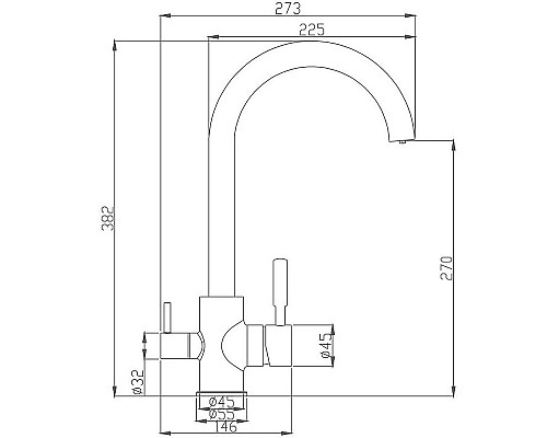 Заказать Смеситель для кухни Haiba HB76840 Хром в магазине сантехники Santeh-Crystal.ru