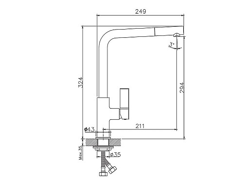 Купить Смеситель для кухни Haiba HB70501 Хром в магазине сантехники Santeh-Crystal.ru