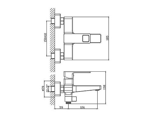 Заказать Смеситель для ванны Haiba HB60615 Хром в магазине сантехники Santeh-Crystal.ru