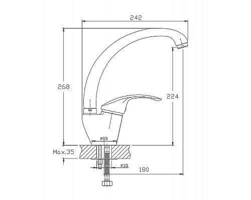 Заказать Смеситель для кухни Haiba HB4121-5 Сатин в магазине сантехники Santeh-Crystal.ru