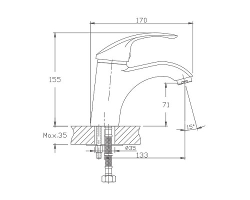 Купить Смеситель для раковины Haiba HB1021-5 Сатин в магазине сантехники Santeh-Crystal.ru