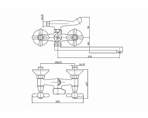 Santeh-Crystal.ru: Смеситель для ванны Haiba HB2225 универсальный Хром Приобрести Смеситель для ванны Haiba HB2225 универсальный Хром в магазине сантехники Santeh-Crystal.ru
