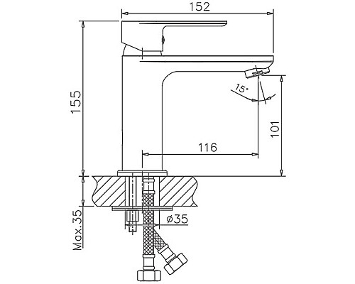Приобрести Смеситель для раковины Haiba HB10505-8 Белый Хром в магазине сантехники Santeh-Crystal.ru