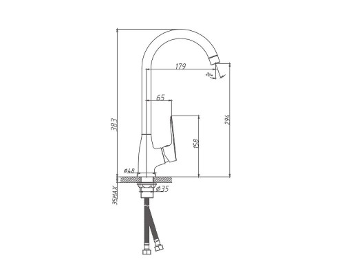 Приобрести Смеситель для кухни Haiba HB70506 Хром в магазине сантехники Santeh-Crystal.ru