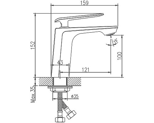 Заказать Смеситель для раковины Haiba HB10548-7 Черный Хром в магазине сантехники Santeh-Crystal.ru