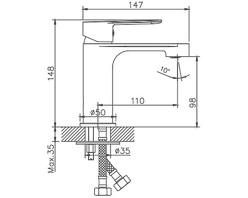 Купить Смеситель для раковины Haiba HB10557-8 Белый Хром в магазине сантехники Santeh-Crystal.ru