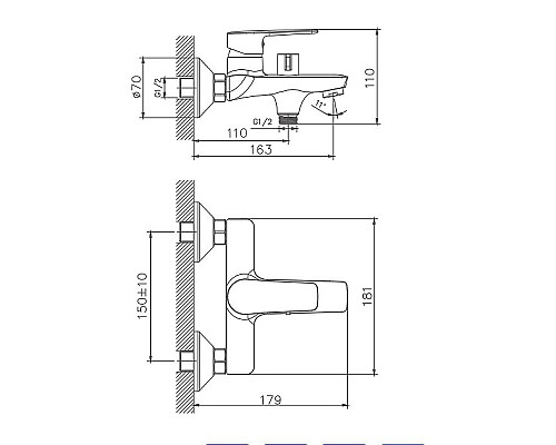Santeh-Crystal.ru: Смеситель для ванны Haiba HB60563 Хром Купить Смеситель для ванны Haiba HB60563 Хром в магазине сантехники Santeh-Crystal.ru