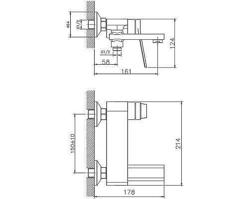 Приобрести Смеситель для ванны Haiba HB60572 Хром в магазине сантехники Santeh-Crystal.ru