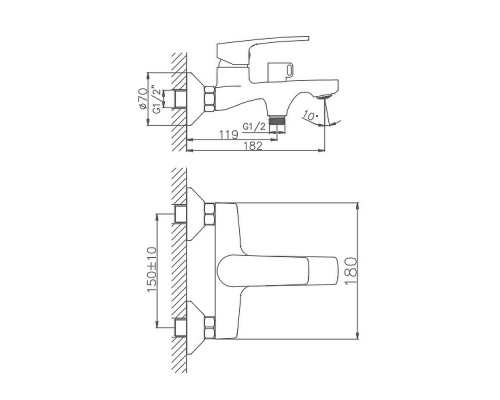 Заказать Смеситель для ванны Haiba HB60587 Хром в магазине сантехники Santeh-Crystal.ru