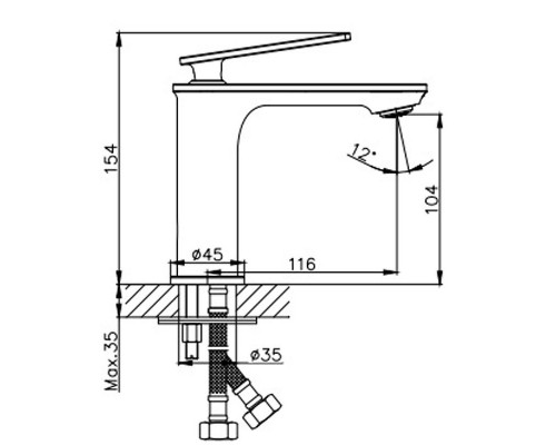 Приобрести Смеситель для раковины Haiba HB10589 Хром в магазине сантехники Santeh-Crystal.ru