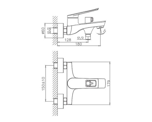 Заказать Смеситель для ванны Haiba HB60595 Хром в магазине сантехники Santeh-Crystal.ru