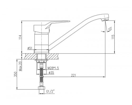 Купить Смеситель для кухни Haiba HB4963 Хром в магазине сантехники Santeh-Crystal.ru