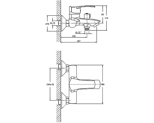 Купить Смеситель для ванны Haiba HB6070 Хром в магазине сантехники Santeh-Crystal.ru