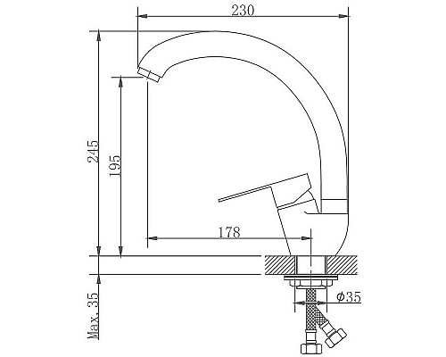 Заказать Смеситель для кухни Haiba HB41801-2 Нержавеющая сталь в магазине сантехники Santeh-Crystal.ru