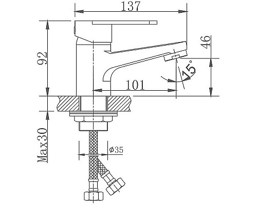 Приобрести Смеситель для раковины Haiba HB10801-2 Нержавеющая сталь в магазине сантехники Santeh-Crystal.ru