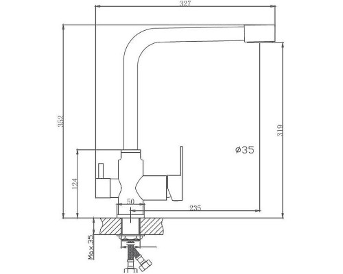 Купить Смеситель для кухни Haiba HB76802 Нержавеющая сталь в магазине сантехники Santeh-Crystal.ru