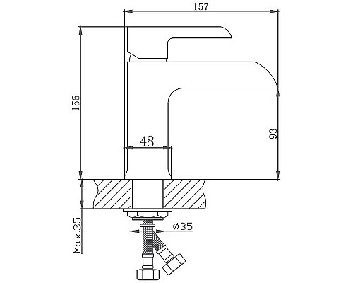 Приобрести Смеситель для раковины Haiba HB10805-7 Черный Хром в магазине сантехники Santeh-Crystal.ru