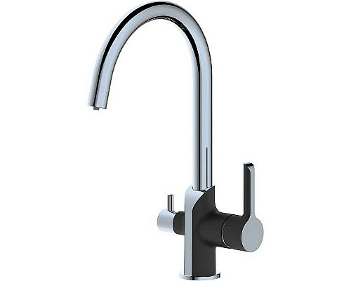 Купить Смеситель для кухни Haiba HB76805-7 Черный матовый Хром в магазине сантехники Santeh-Crystal.ru