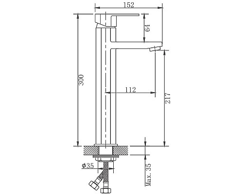 Заказать Смеситель для раковины Haiba HB11806 Нержавеющая сталь в магазине сантехники Santeh-Crystal.ru