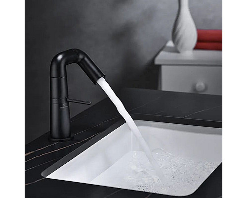 Приобрести Смеситель для раковины Haiba HB10813-7 Черный матовый в магазине сантехники Santeh-Crystal.ru