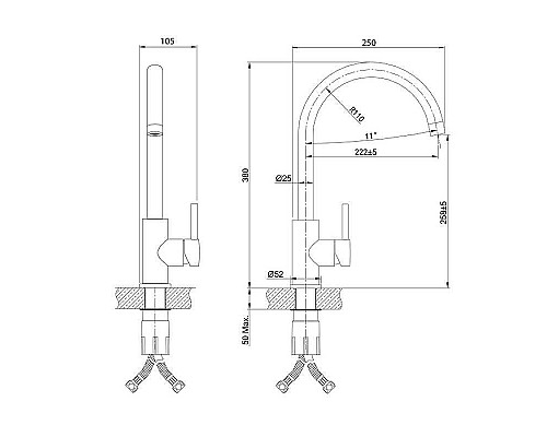Купить Смеситель для кухни Iddis Kitchen K05STJ0i05 Хром в магазине сантехники Santeh-Crystal.ru