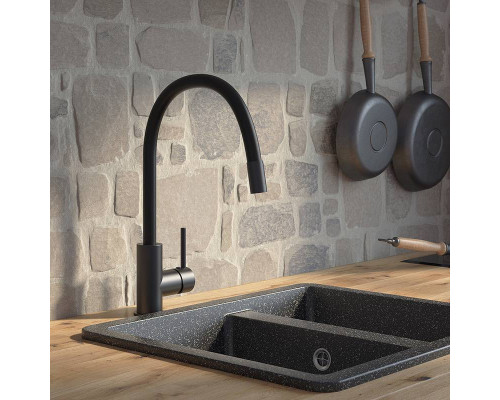 Купить Смеситель для кухни Iddis Kitchen 360 K36BLJ0i05 Черный матовый в магазине сантехники Santeh-Crystal.ru