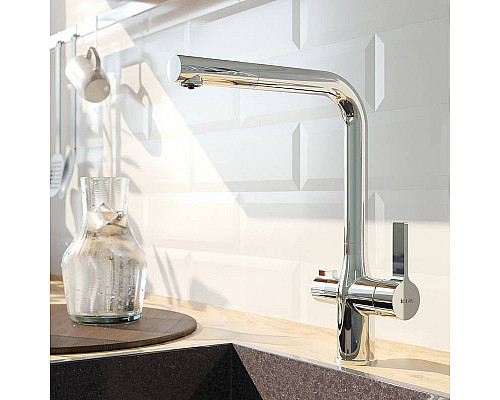 Приобрести Смеситель для кухни Iddis Pure PURSBFLi05 Хром в магазине сантехники Santeh-Crystal.ru