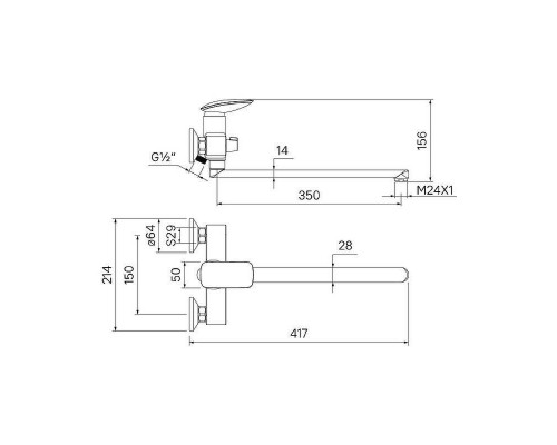 Купить Смеситель для ванны Iddis Stone STOSB00i10WA Хром в магазине сантехники Santeh-Crystal.ru