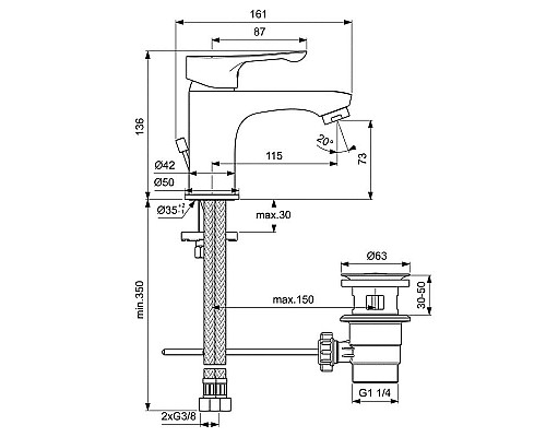 Купить Комплект смесителей Ideal Standard Alpha BD003AA Хром в магазине сантехники Santeh-Crystal.ru