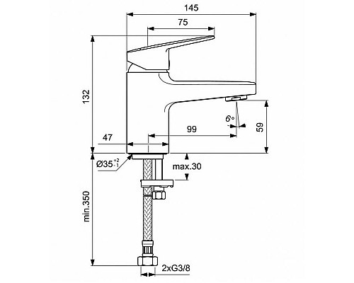 Приобрести Смеситель для раковины Ideal Standard Ceraplan BD200AA Хром в магазине сантехники Santeh-Crystal.ru