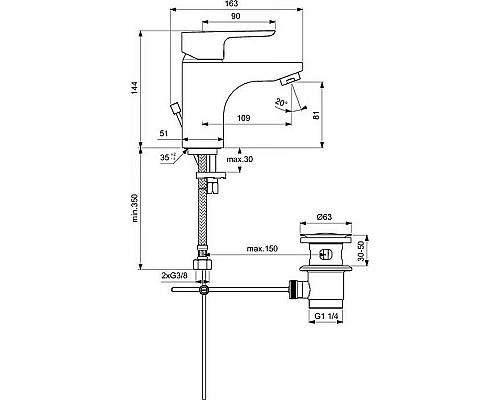Купить Смеситель для раковины Ideal Standard Ceraplan III B0704AA Хром в магазине сантехники Santeh-Crystal.ru
