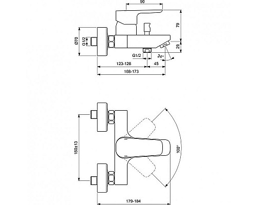 Santeh-Crystal.ru: Смеситель для ванны Ideal Standard Ceraplan III B0718AA Хром Купить Смеситель для ванны Ideal Standard Ceraplan III B0718AA Хром в магазине сантехники Santeh-Crystal.ru
