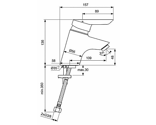 Приобрести Смеситель для раковины Ideal Standard Ceraplus B8202AA Хром в магазине сантехники Santeh-Crystal.ru