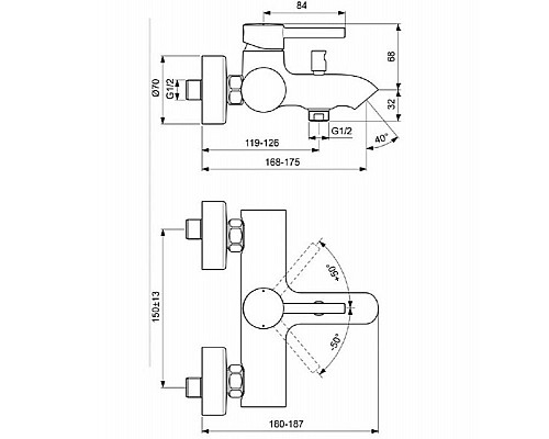 Приобрести Смеситель для ванны Ideal Standard Kolva BC675U5 Белый в магазине сантехники Santeh-Crystal.ru