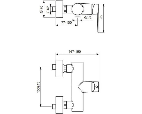 Купить Смеситель для душа Ideal Standard Smart B0464AA Хром в магазине сантехники Santeh-Crystal.ru