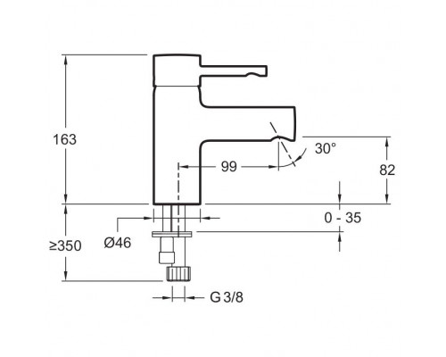 Приобрести Смеситель для раковины Jacob Delafon Cuff E98298-CP Хром в магазине сантехники Santeh-Crystal.ru