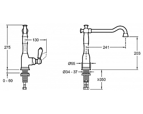 Заказать Смеситель для кухни Jacob Delafon Louise E24367-CP Хром в магазине сантехники Santeh-Crystal.ru