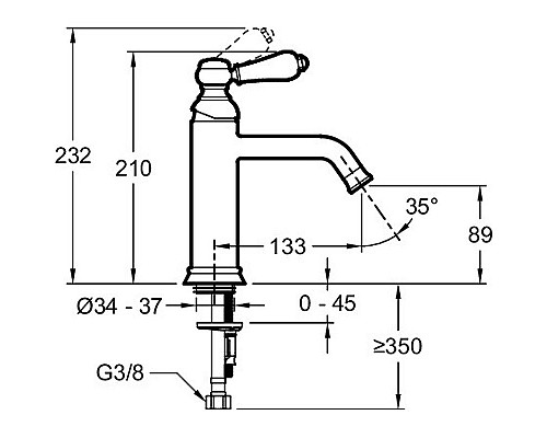 Купить Смеситель для раковины Jacob Delafon Louise E24360-BL Черный матовый в магазине сантехники Santeh-Crystal.ru