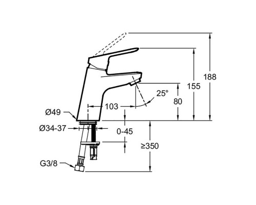 Приобрести Смеситель для раковины Jacob Delafon Lucien E20849-CP Хром в магазине сантехники Santeh-Crystal.ru